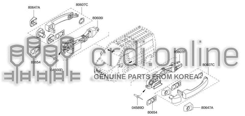 GRIP KIT-DOOR OUTSIDE HANDLE 80607-3022R 806073022R 80607 3022R