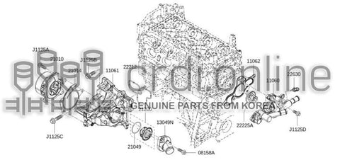 GASKET-WATER OUTLET [ORIGINAL] 11062-7462R 110627462R 11062 7462R