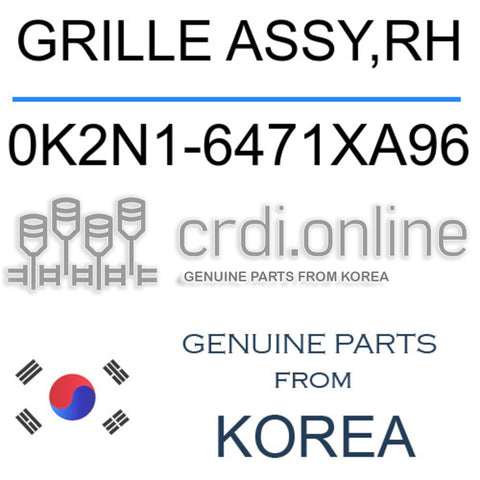 GRILLE ASSY,RH [ORIGINAL] 0K2N1-6471XA96 0K2N16471XA96 0K2N1 6471XA96