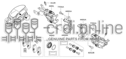 [ORIGINAL] CALIPER ASSY-W/O PADRH 44001-8259R 440018259R 44001 8259R