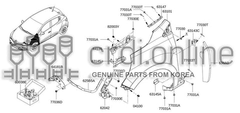 BRACKET ASSY-MOUNTINGFR LH FENDER LWR PART 63145-7406R 631457406R 63145 7406R