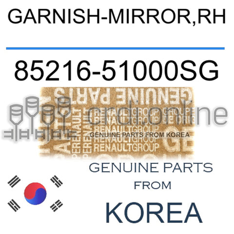 GARNISH-MIRROR,RH [ORIGINAL] 85216-51000SG 8521651000SG 85216 51000SG
