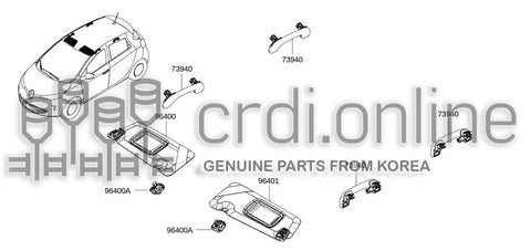 SUNVISOR ASSY-LH 96401-0054R 964010054R 96401 0054R