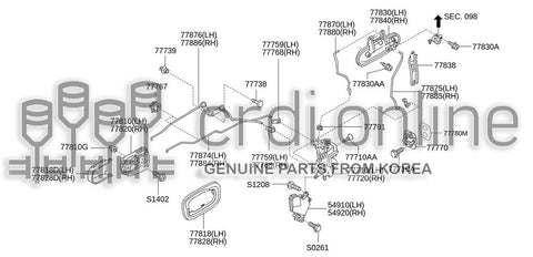 ACTUATOR-FRONT DOOR LOCKRH 77880-31120 7788031120 77880 31120