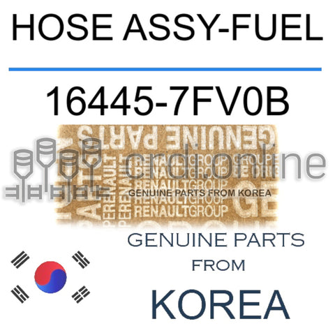 HOSE ASSY-FUEL [ORIGINAL] 16445-7FV0B 164457FV0B 16445 7FV0B