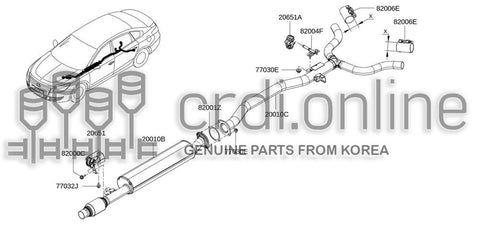 TUBE ASSY-EXHAUSTREAR 20300-1949R 203001949R 20300 1949R