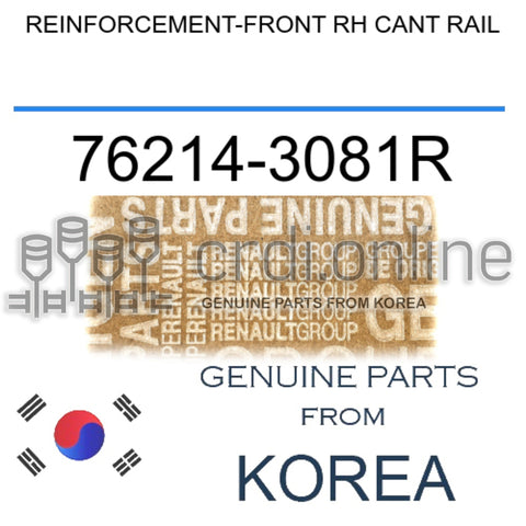 REINFORCEMENT-FRONT RH CANT RAIL [ORIGINAL] 76214-3081R 762143081R 76214 3081R
