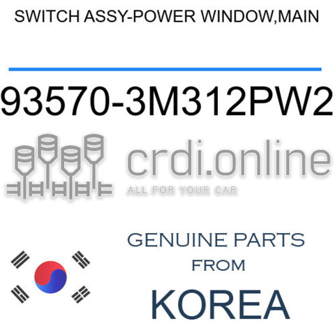 SWITCH ASSY-POWER WINDOW,MAIN 93570-3M312PW2 935703M312PW2 93570 3M312PW2