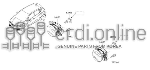 LAMP ASSY-FOGLH 26155-5538R 261555538R 26155 5538R