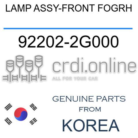 LAMP ASSY-FRONT FOGRH [ORIGINAL] 92202-2G000 922022G000 92202 2G000