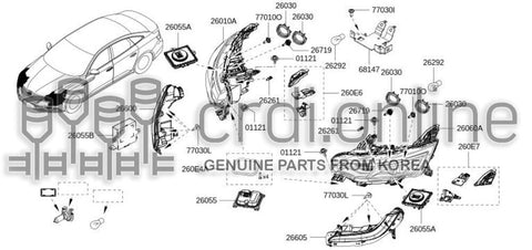 LAMP ASSY-HEADRH 26010-0450R 260100450R 26010 0450R