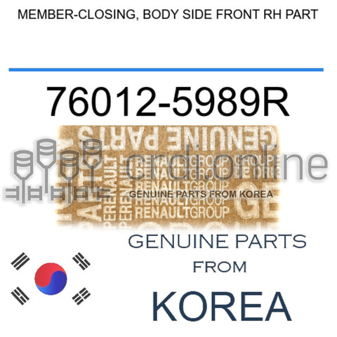 MEMBER-CLOSING, BODY SIDE FRONT RH PART [ORIGINAL] 76012-5989R 760125989R 76012 5989R