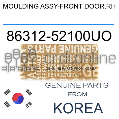 MOULDING ASSY-FRONT DOOR,RH [ORIGINAL] 86312-52100UO 8631252100UO 86312 52100UO