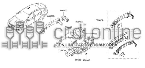 ESCUTCHEON-DOOR OUTSIDE HANDLELH 80840-4966R 808404966R 80840 4966R