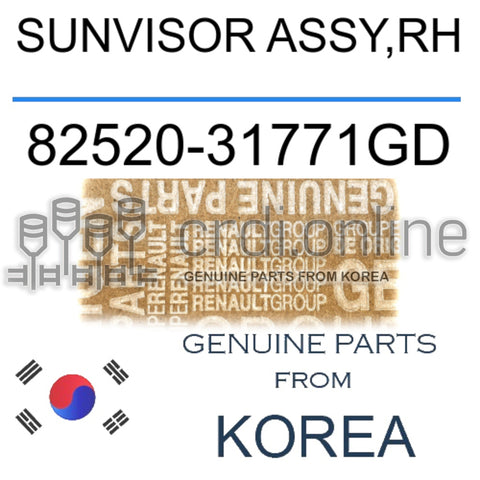 SUNVISOR ASSY,RH [ORIGINAL] 82520-31771GD 8252031771GD 82520 31771GD