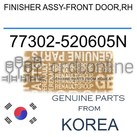 FINISHER ASSY-FRONT DOOR,RH [ORIGINAL] 77302-520605N 77302520605N 77302 520605N