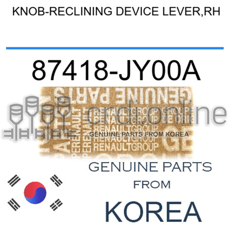 KNOB-RECLINING DEVICE LEVER,RH [ORIGINAL] 87418-JY00A 87418JY00A 87418 JY00A