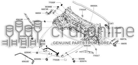 SEAL-CROSS MEMBER FRONT FACE 65810-5057R 658105057R 65810 5057R
