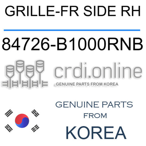 GRILLE-FR SIDE RH [ORIGINAL] 84726-B1000RNB 84726B1000RNB 84726 B1000RNB