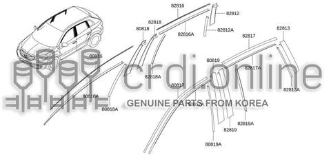 TAPE-REAR DOOR SASHRH 82818-JY00A 82818JY00A 82818 JY00A
