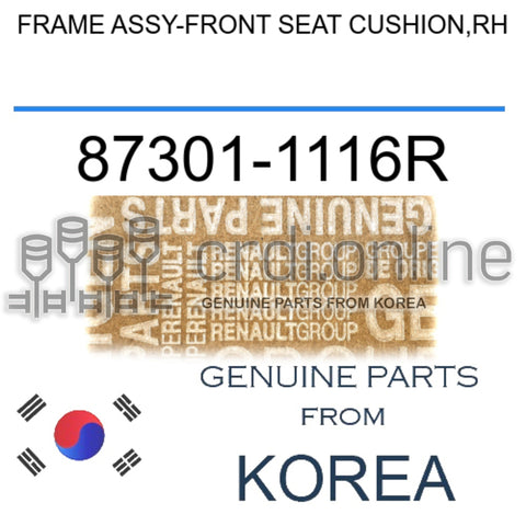FRAME ASSY-FRONT SEAT CUSHION,RH [ORIGINAL] 87301-1116R 873011116R 87301 1116R