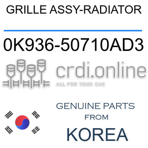 GRILLE ASSY-RADIATOR [ORIGINAL] 0K936-50710AD3 0K93650710AD3 0K936 50710AD3