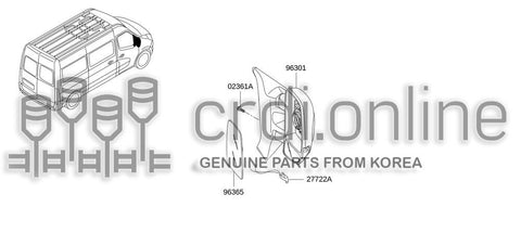 GLASS-OUTSIDE MIRROR RH 96365-5132R 963655132R 96365 5132R