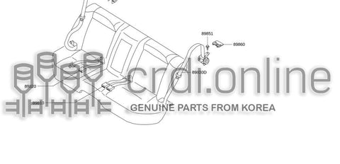 BELT ASSY-BUCKLEREAR LH 89810-31060GG 8981031060GG 89810 31060GG