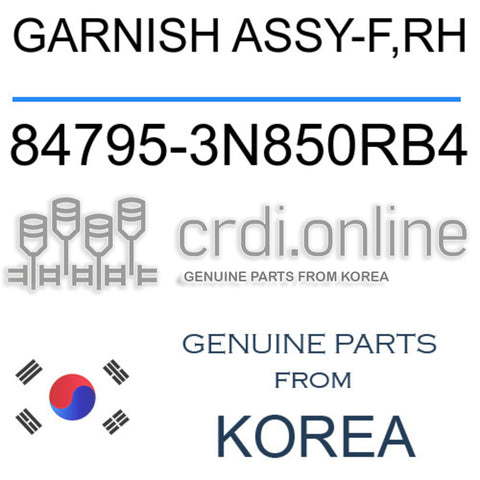 GARNISH ASSY-F,RH [ORIGINAL] 84795-3N850RB4 847953N850RB4 84795 3N850RB4