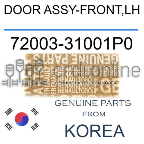 DOOR ASSY-FRONT,LH [ORIGINAL] 72003-31001P0 7200331001P0 72003 31001P0