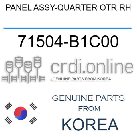 PANEL ASSY-QUARTER OTR RH [ORIGINAL] 71504-B1C00 71504B1C00 71504 B1C00