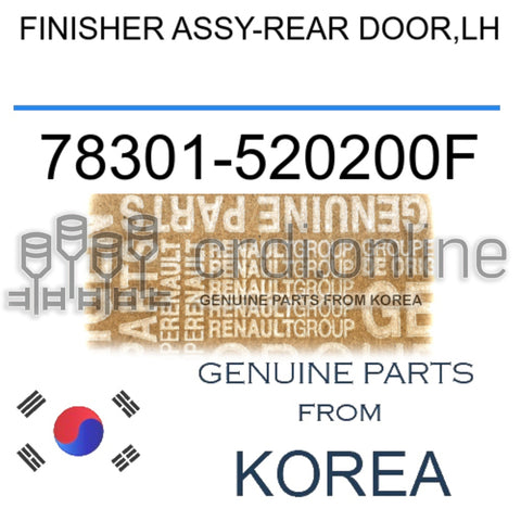 FINISHER ASSY-REAR DOOR,LH [ORIGINAL] 78301-520200F 78301520200F 78301 520200F
