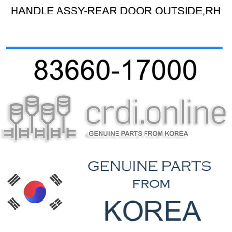 HANDLE ASSY-REAR DOOR OUTSIDE,RH [ORIGINAL] 83660-17000 8366017000 83660 17000