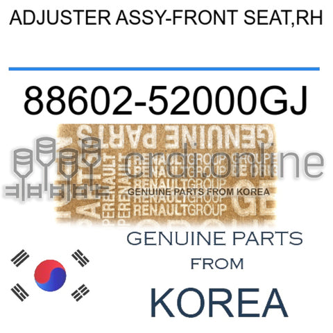 ADJUSTER ASSY-FRONT SEAT,RH [ORIGINAL] 88602-52000GJ 8860252000GJ 88602 52000GJ