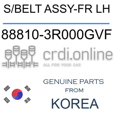 S/BELT ASSY-FR LH [ORIGINAL] 88810-3R000GVF 888103R000GVF 88810 3R000GVF