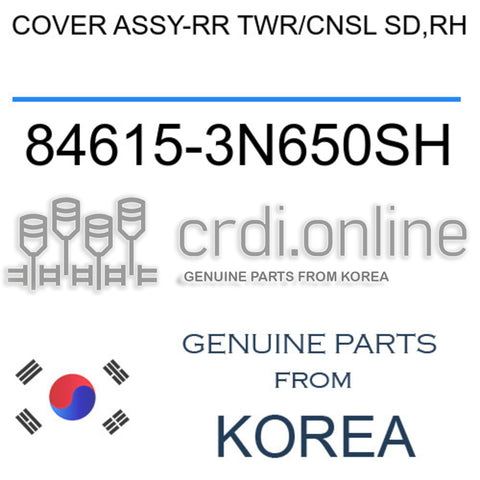 COVER ASSY-RR TWR/CNSL SD,RH [ORIGINAL] 84615-3N650SH 846153N650SH 84615 3N650SH