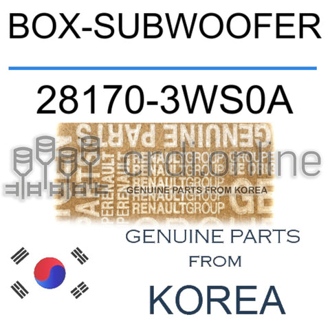 BOX-SUBWOOFER [ORIGINAL] 28170-3WS0A 281703WS0A 28170 3WS0A