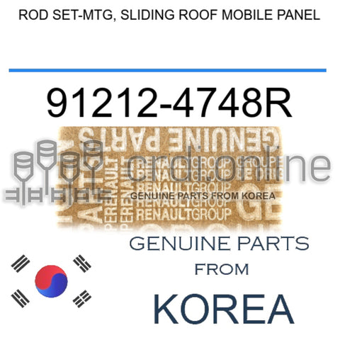 ROD SET-MTG, SLIDING ROOF MOBILE PANEL [ORIGINAL] 91212-4748R 912124748R 91212 4748R