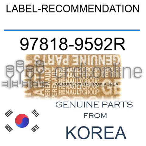 LABEL-RECOMMENDATION [ORIGINAL] 97818-9592R 978189592R 97818 9592R