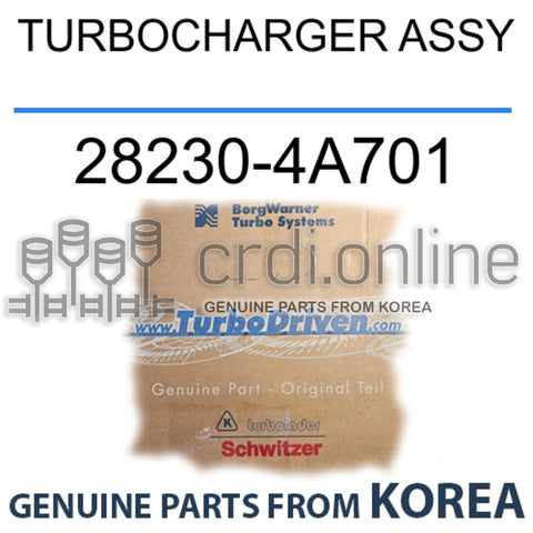 [BorgWarner] TURBOCHARGER ASSY 28230-4A701 282304A701 28230 4A701