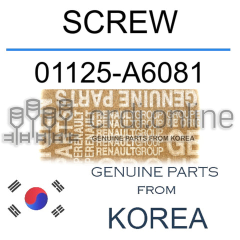 SCREW [ORIGINAL] 01125-A6081 01125A6081 01125 A6081