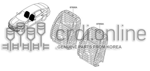 PAD&TRIM-FRONT SEAT BACKLH 87661-5765R 876615765R 87661 5765R