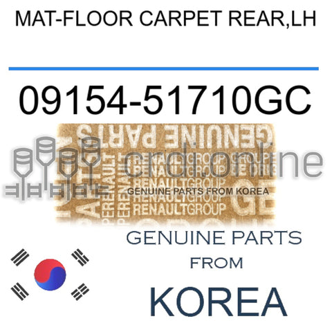 MAT-FLOOR CARPET REAR,LH [ORIGINAL] 09154-51710GC 0915451710GC 09154 51710GC