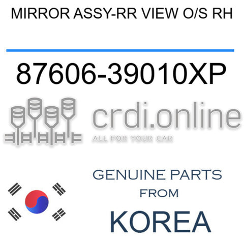MIRROR ASSY-RR VIEW O/S RH [ORIGINAL] 87606-39010XP 8760639010XP 87606 39010XP