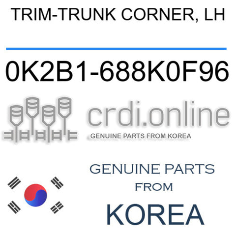 TRIM-TRUNK CORNER, LH [ORIGINAL] 0K2B1-688K0F96 0K2B1688K0F96 0K2B1 688K0F96
