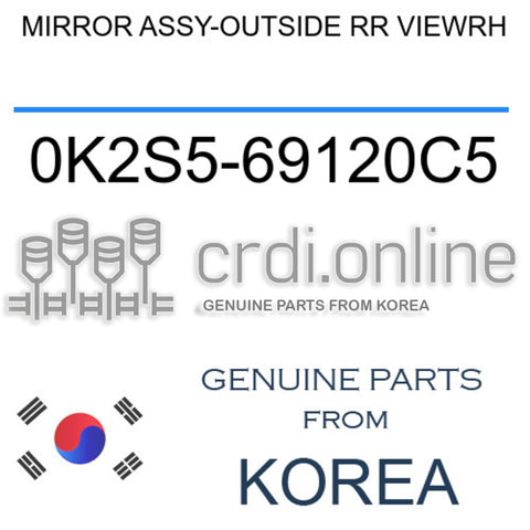MIRROR ASSY-OUTSIDE RR VIEWRH [ORIGINAL] 0K2S5-69120C5 0K2S569120C5 0K2S5 69120C5