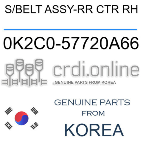 S/BELT ASSY-RR CTR RH [ORIGINAL] 0K2C0-57720A66 0K2C057720A66 0K2C0 57720A66