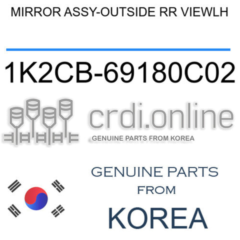 MIRROR ASSY-OUTSIDE RR VIEWLH [ORIGINAL] 1K2CB-69180C02 1K2CB69180C02 1K2CB 69180C02