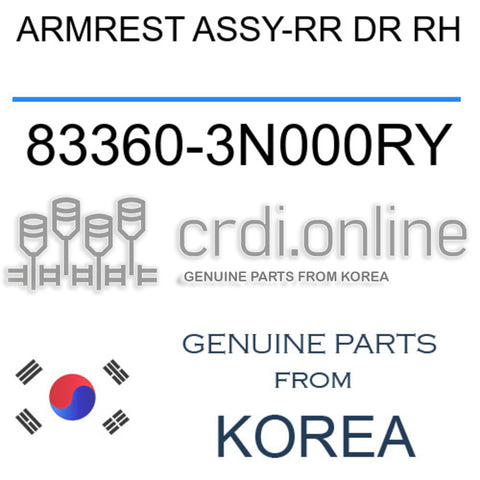 ARMREST ASSY-RR DR RH 83360-3N000RY 833603N000RY 83360 3N000RY