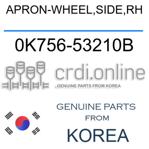 APRON-WHEEL,SIDE,RH 0K756-53210B 0K75653210B 0K756 53210B